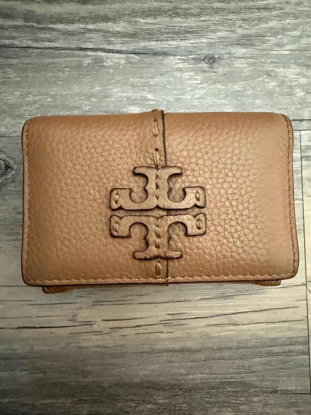 Tory Burch McGraw Leather Card Wallet (Tiramisu)